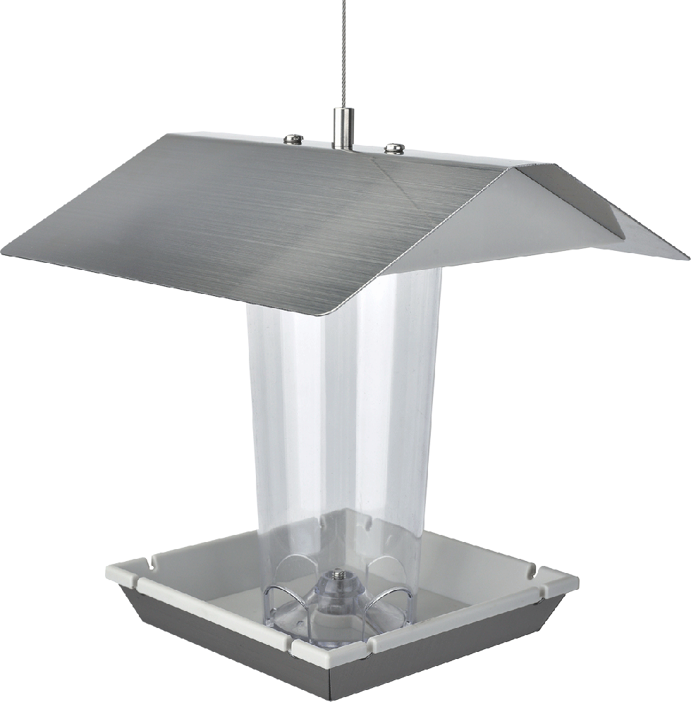 MeLiTec Vogelfutterhaus VH07 Edelstahl, hängend eckig MeLiTec Vogelfutterhaus VH07 Edelstahl, hängend eckig