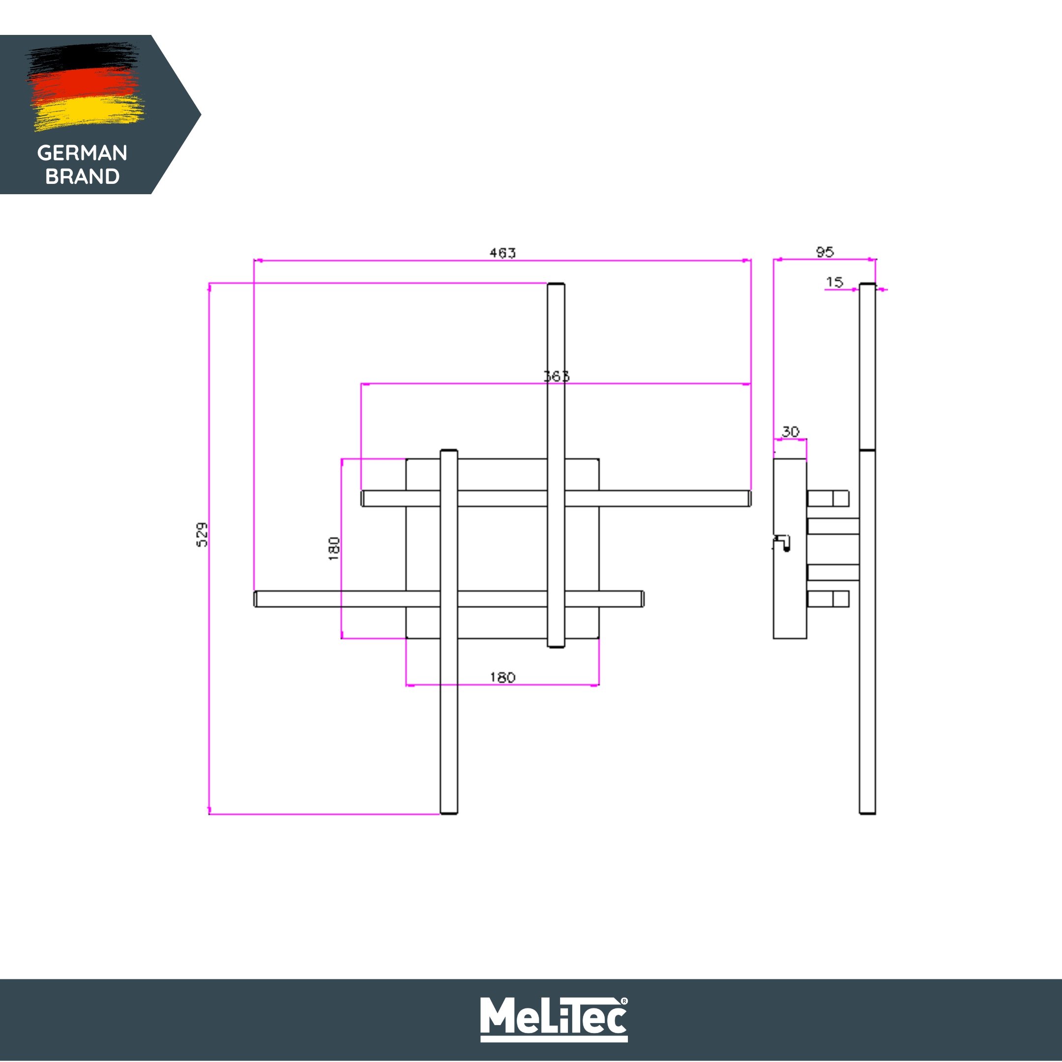 LED Deckenleuchte D121 | 4 schwenkbare Arme | nickel-matt | warmweiß 3000K | MeLiTec LED Deckenleuchte D121 | 4 schwenkbare Arme | nickel-matt | warmweiß 3000K | MeLiTec