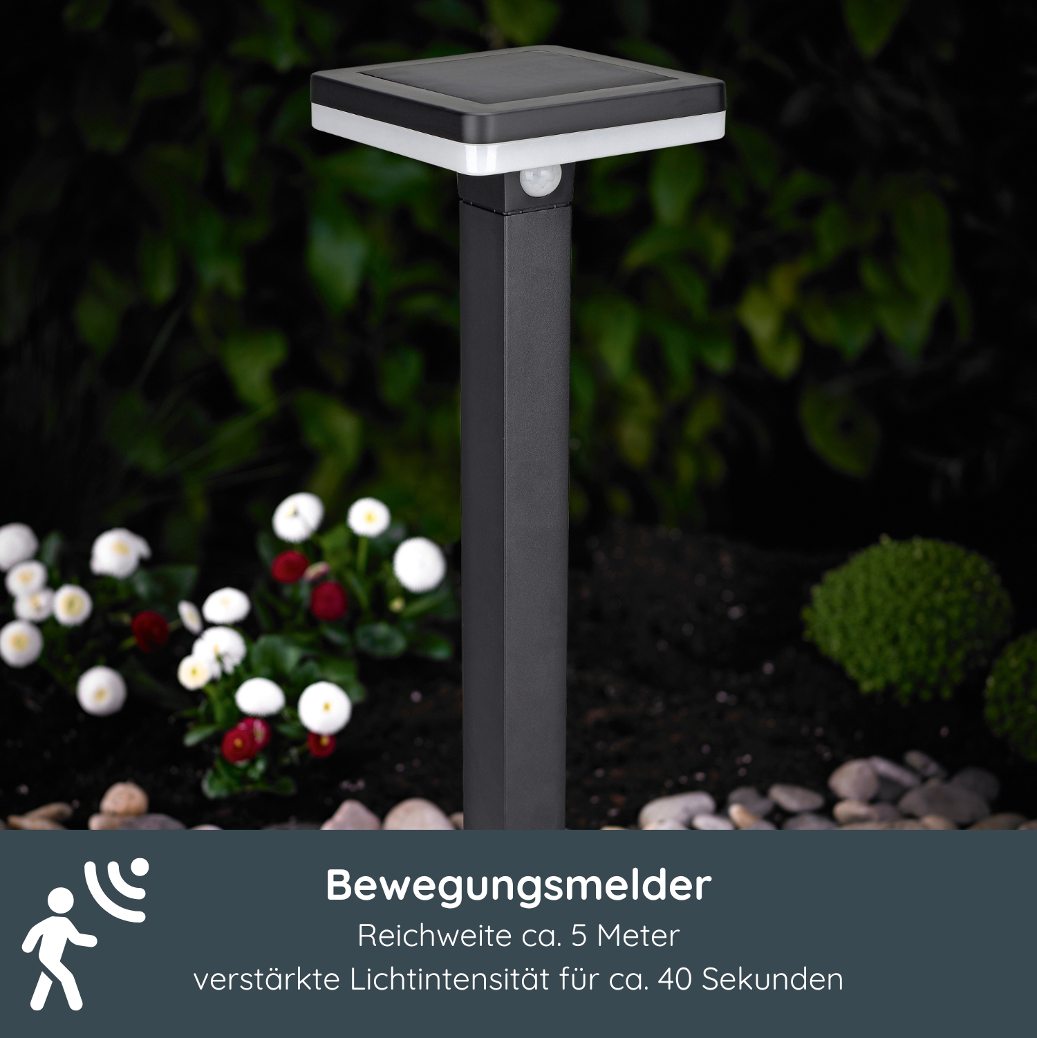 MeLiTec Solar Gartenleuchte SO48-1 Bewegungsmelder schwarz MeLiTec Solar Gartenleuchte SO48-1 Bewegungsmelder schwarz