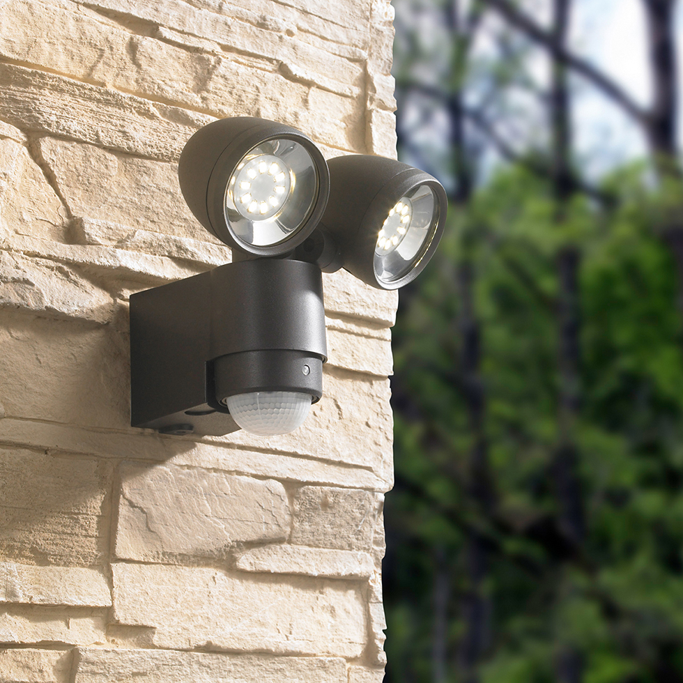 MeLiTec LED Außenwandstrahler mit Bewegungsmelder, Anthrazit, 2 LED Spots, 4000K neutralweiß, IP44, Außenwandlampe, Wandleuchte, Garten, Terrasse & Einfahrt, 127-2 MeLiTec LED Außenwandstrahler mit Bewegungsmelder, Anthrazit, 2 LED Spots, 4000K neutralweiß, IP44, Außenwandlampe, Wandleuchte, Garten, Terrasse & Einfahrt, 127-2