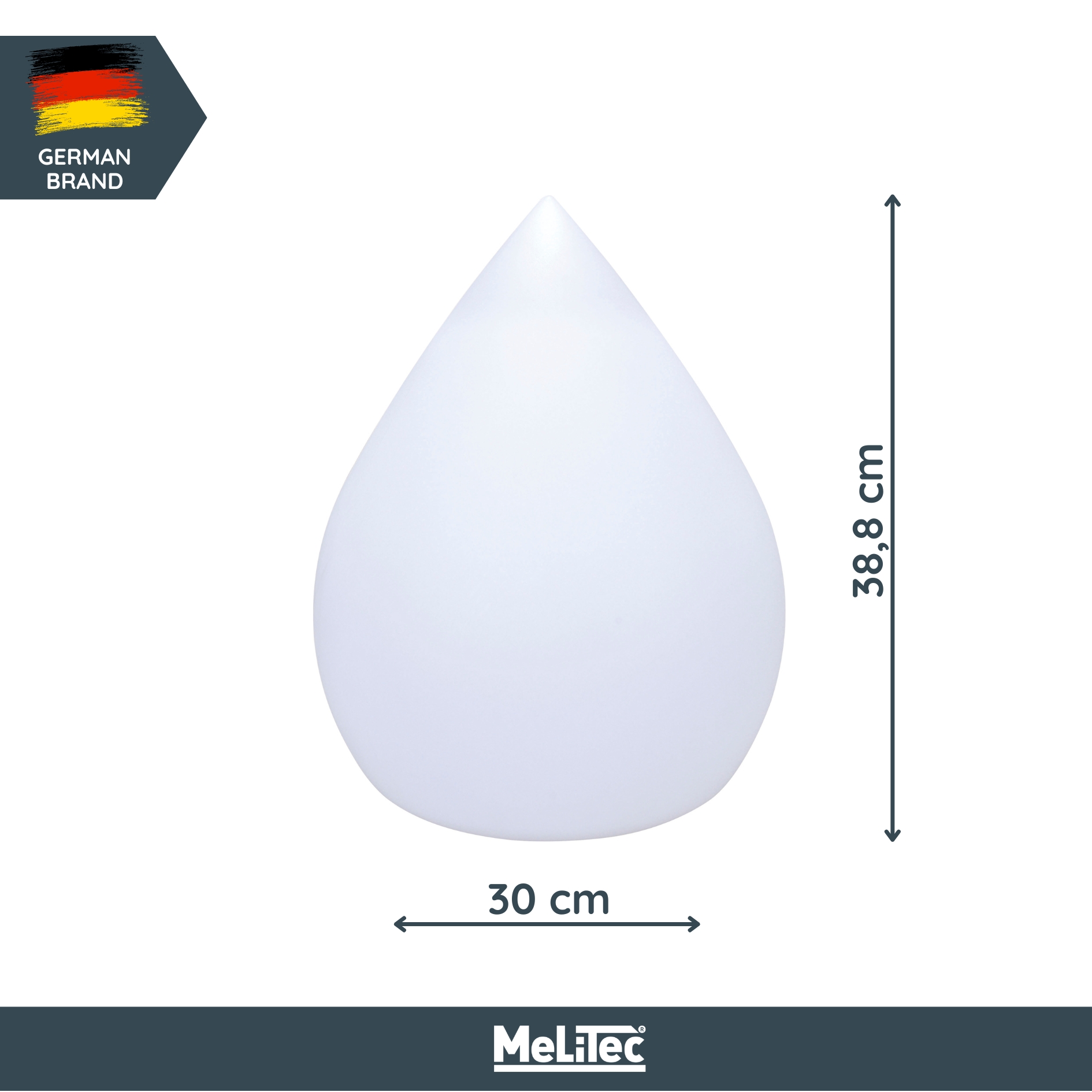 MeLiTec Solarleuchte - mehrfarbige Bodenbeleuchtung für Garten, Balkon & Terrasse - Solar-Bodenleuchte mit Farbwechsel bis 8h Leuchtdauer - Höhe 39cm - inkl. Akku - Kunststoff - Tropfen-Form - LK07-6