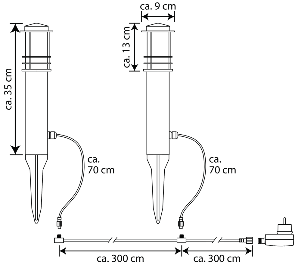 2er Set LED Gartenleuchte GL13 B-Ware 2er Set LED Gartenleuchte GL13 B-Ware