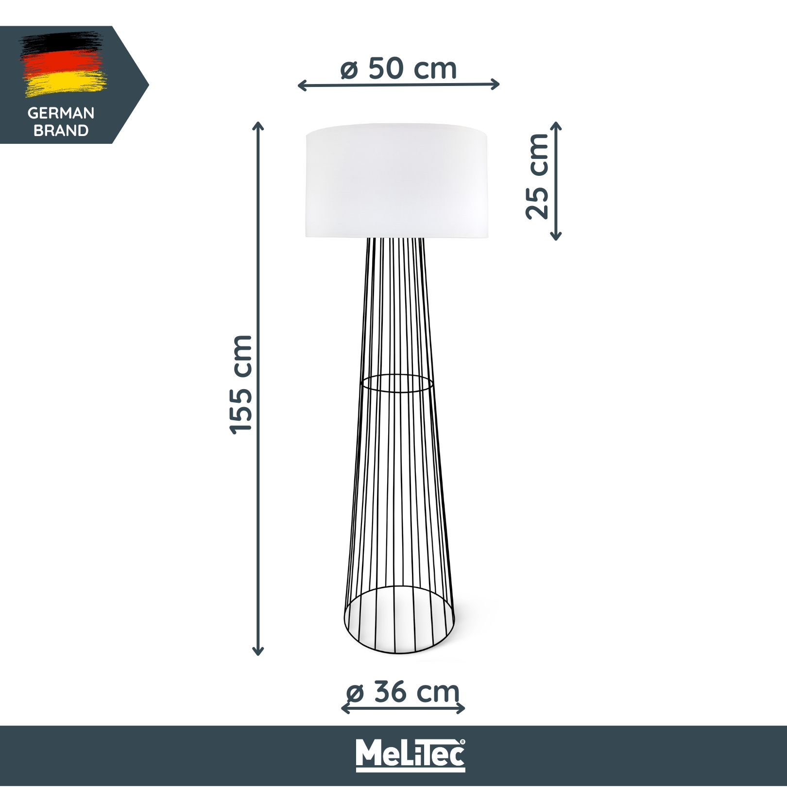 MeLiTec Stehlampe Wohnzimmer ST54, Zeitloses Design, LED Stehlampe Lampe,