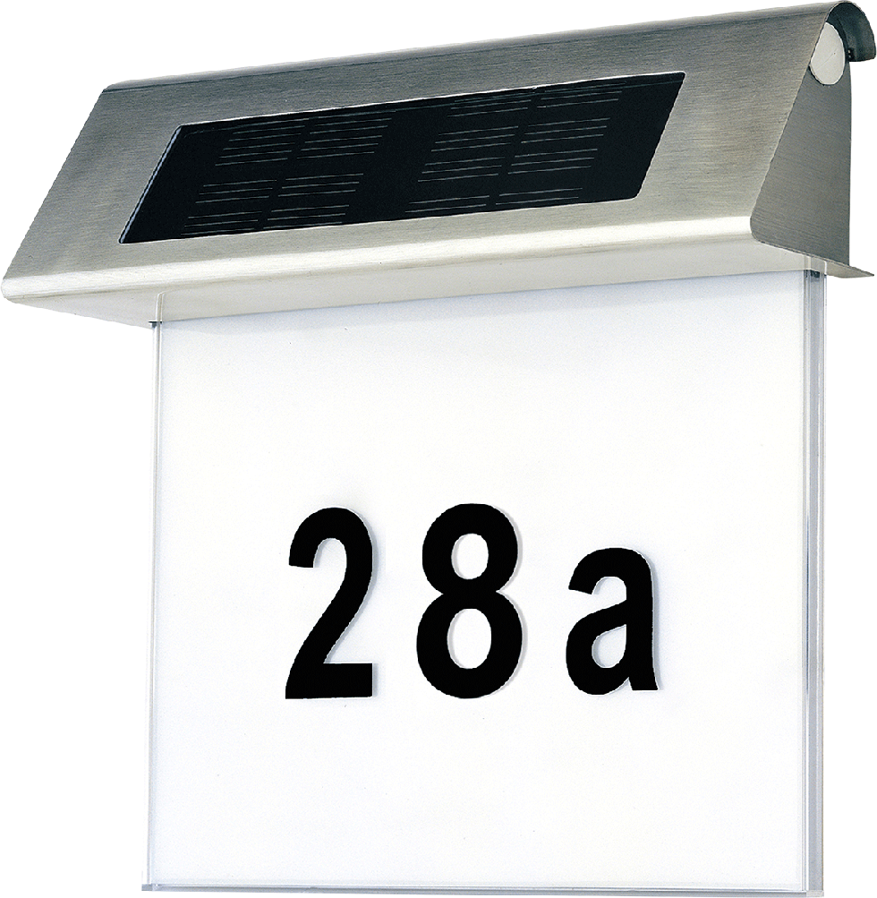 Solar Hausnummer SH01 mit LED-Beleuchtung