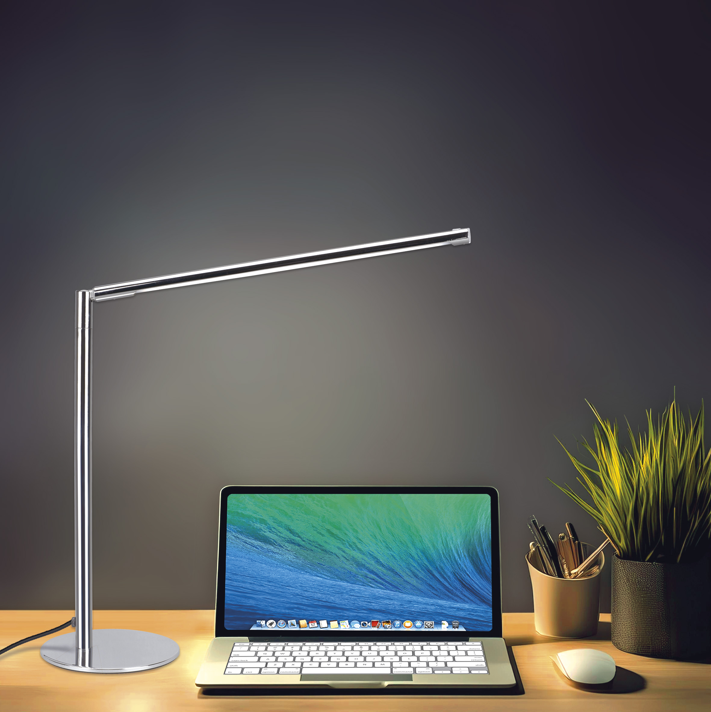 Lampe, Computer, Laptop, PC, Schreibtisch,