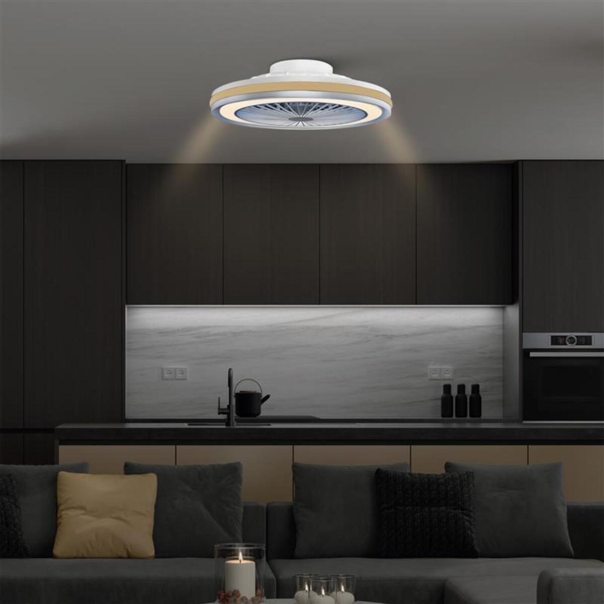 MeLiTec Deckenleuchte mit Ventilator, Deckenlampe mit Ventilator, dimmbar, RGB-Lauflicht, natürlicher Wind, Timer und Nachtlicht, Fernbedienung, weiß, DV06-1 Drinnen, Innenarchitektur, Deckenleuchte, Drinnen, Innenarchitektur, Deckenleuchte, Leuchte,