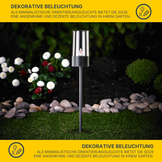 MeLiTec Solar Gartenfackel SO28-1 Edelstahl Anthrazit MeLiTec Solar Gartenfackel SO28-1 Edelstahl Anthrazit