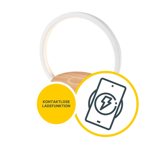 MeLiTec Nachttischleuchte LightBase, Handy kabellos aufladen, weiß MeLiTec Nachttischleuchte LightBase, Handy kabellos aufladen, weiß