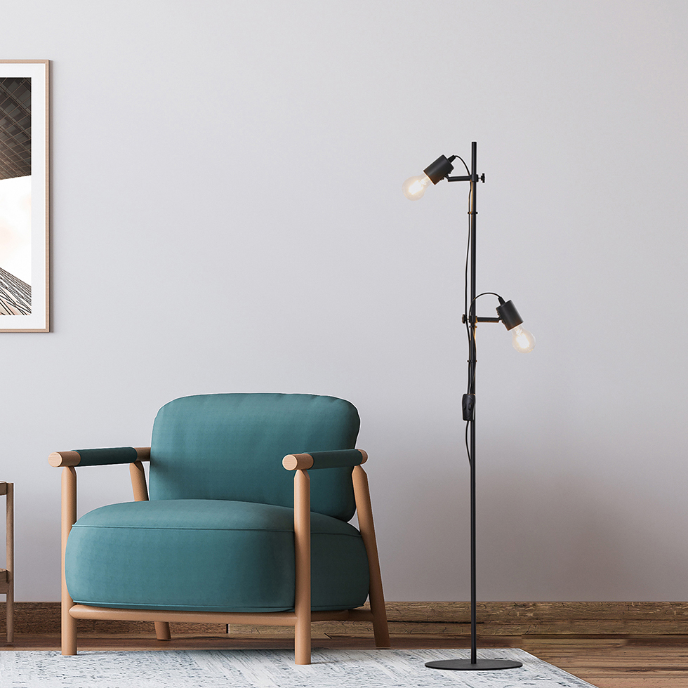 MeLiTec LED Stehleuchte ST48, Gold Applikation, 2-flammig MeLiTec LED Stehleuchte ST48, Gold Applikation, 2-flammig