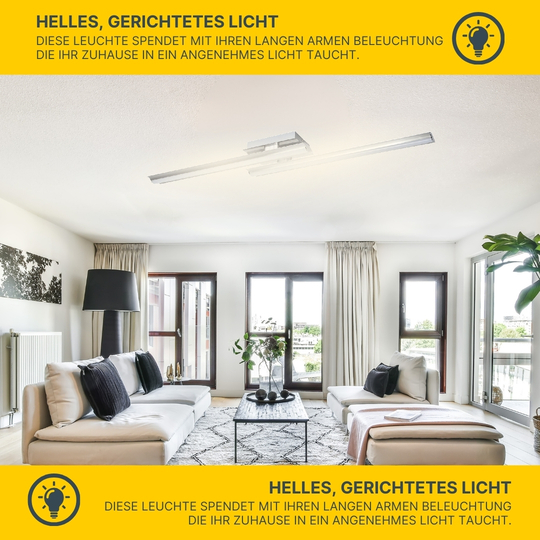 MeLiTec LED Deckenleuchte, nickel matt