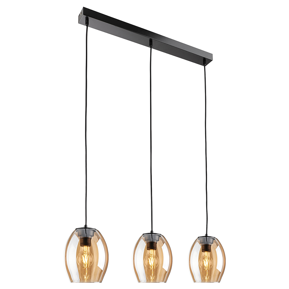 Pendelleuchte DP28 Glas 3flammig Amber B-Ware