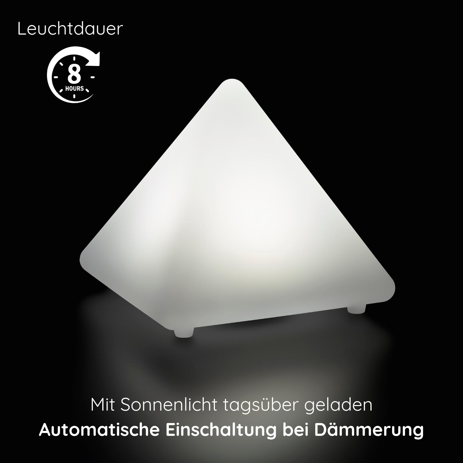 MeLiTec Solarleuchte mit USB - mehrfarbige Bodenbeleuchtung für Außen & Innen - auch für Innenräume geeignet - Solar-Bodenleuchte mit Farbwechsel - Kantenlänge 35cm - Kunststoff - Pyramide - LK06-4 Beleuchtung,