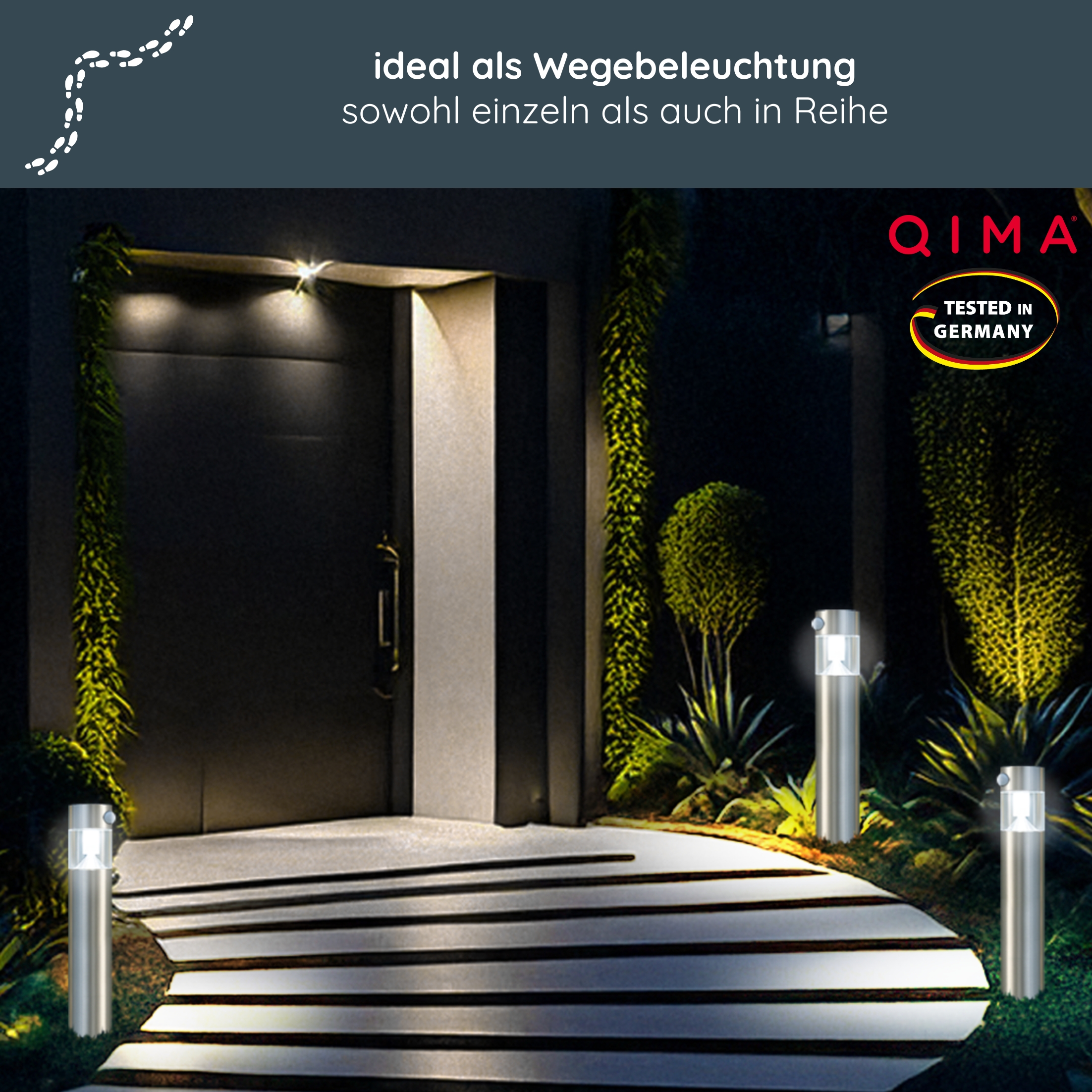 MeLiTec Solar Gartenleuchte SO31 rund mit Bewegungsmelder, Edelstahl Beleuchtung, Drinnen, Innenarchitektur,