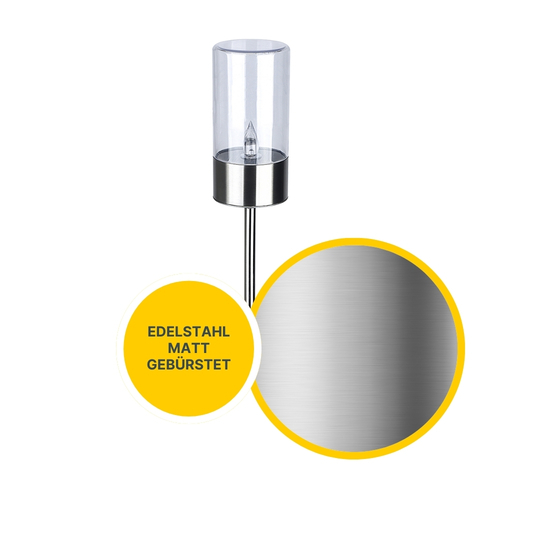 MeLiTec 3er Set Solarfackeln SO37 Edelstahl matt gebürstet MeLiTec 3er Set Solarfackeln SO37 Edelstahl matt gebürstet