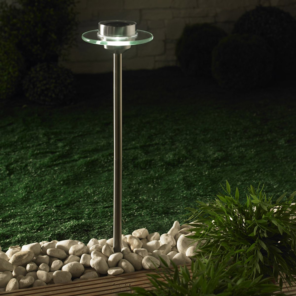 MeLiTec Solar LED Gartenleuchte SO13 Saturn Edelstahl