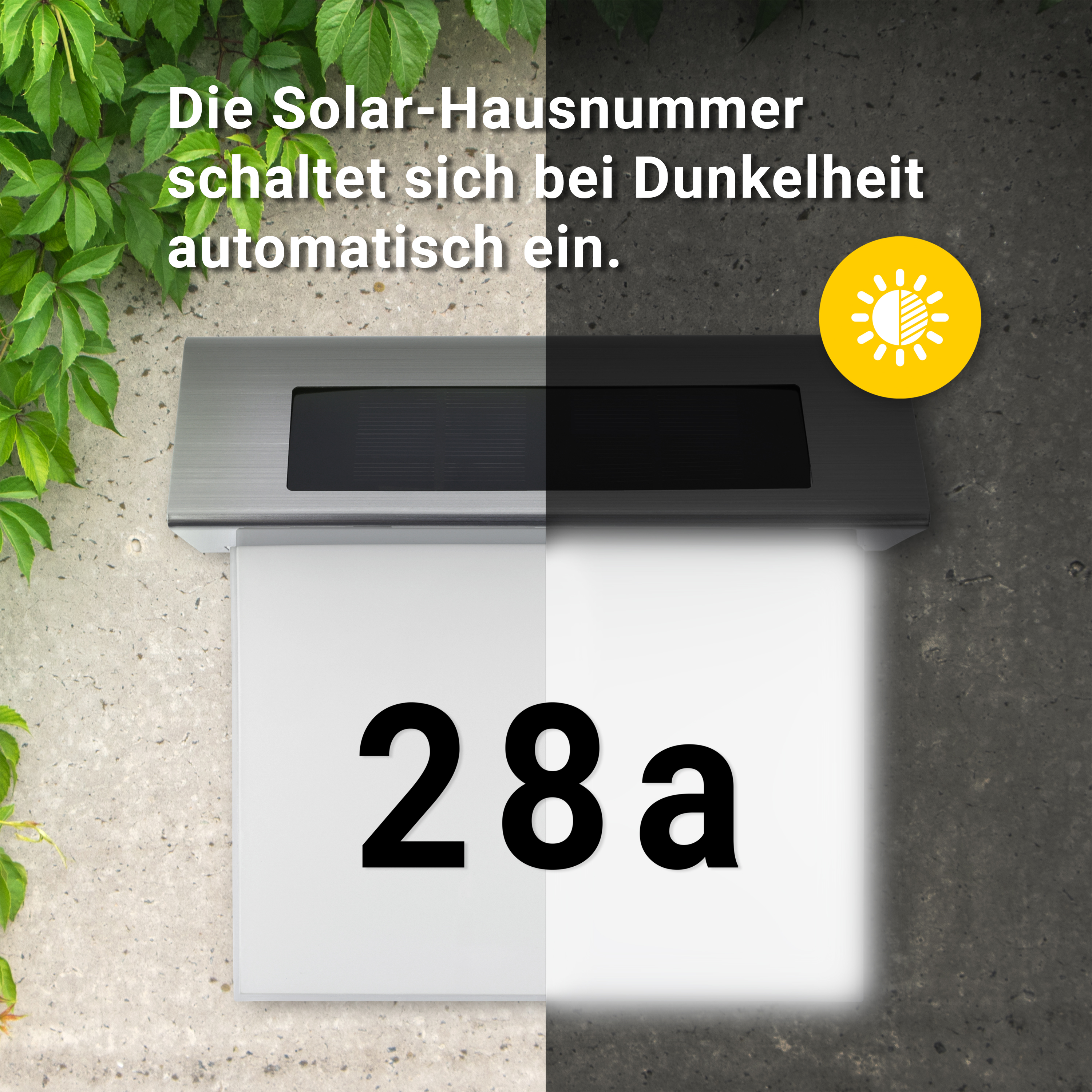 MeLiTec LED Solar Hausnummer SH01 Dämmerungssensor