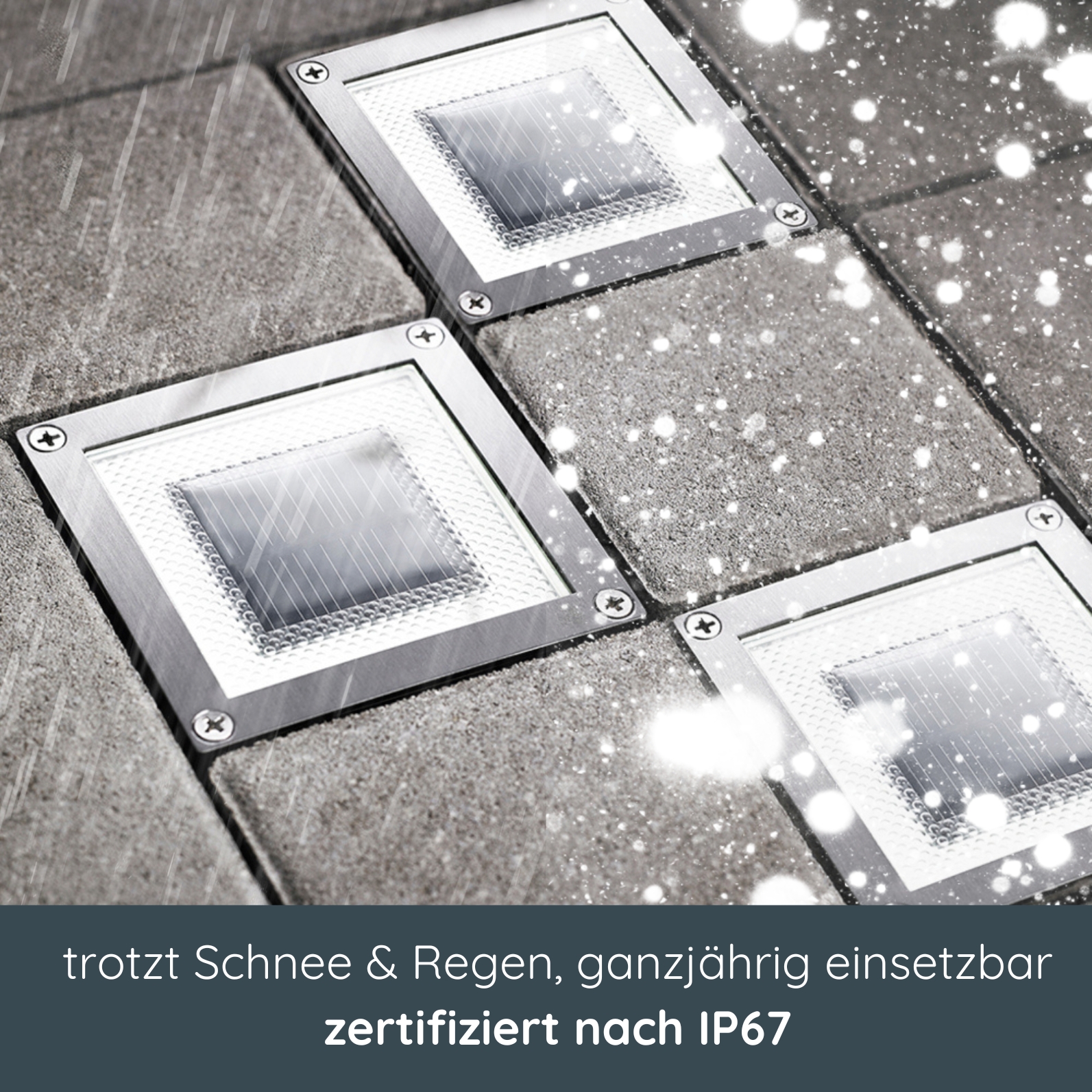 MeLiTec 3er Set Solar Bodenleuchte SEL05 – quadratisch, LED, befahrbar, IP67, Einbauleuchte für Pflastersteine, Außenbereich, silberfarben, inkl. Akku MeLiTec 3er Set Solar Bodenleuchte SEL05 – quadratisch, LED, befahrbar, IP67, Einbauleuchte für Pflastersteine, Außenbereich, silberfarben, inkl. Akku