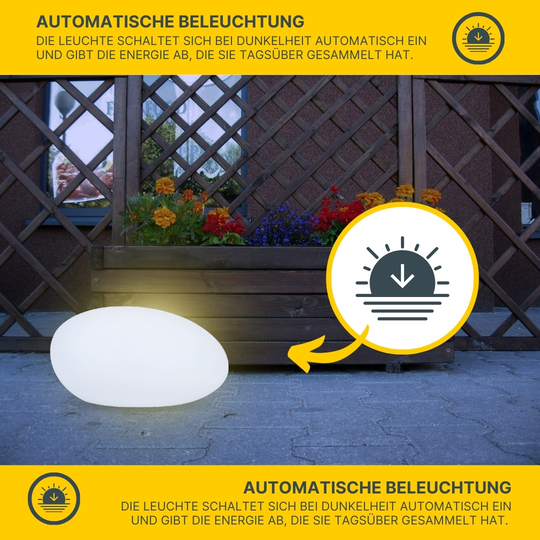 MeLiTec Solarleuchte - mehrfarbige Bodenbeleuchtung für Garten, Balkon & Terrasse - Solar-Bodenleuchte mit Farbwechsel bis 8h Leuchtdauer - Breite 40cm - inkl. Akku - Kunststoff - Stein-Form - LK03-6
