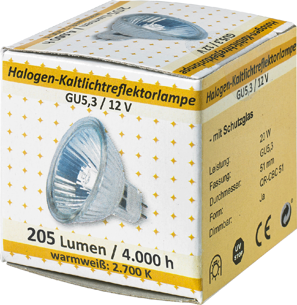 Halogenleuchtmittel 20W GU5,3 HL1620