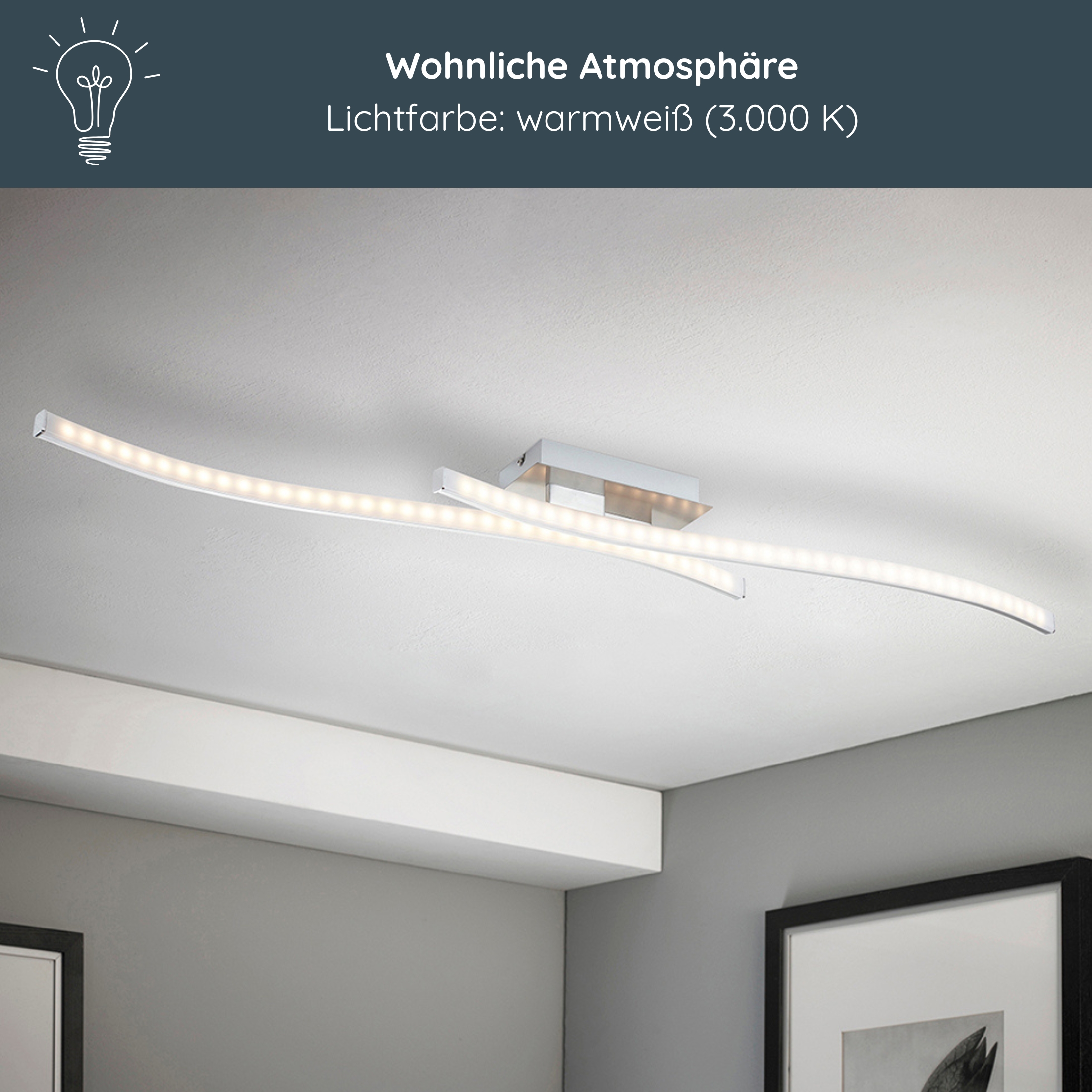MeLiTec LED Deckenleuchte D100, nickel matt Deckenleuchte,