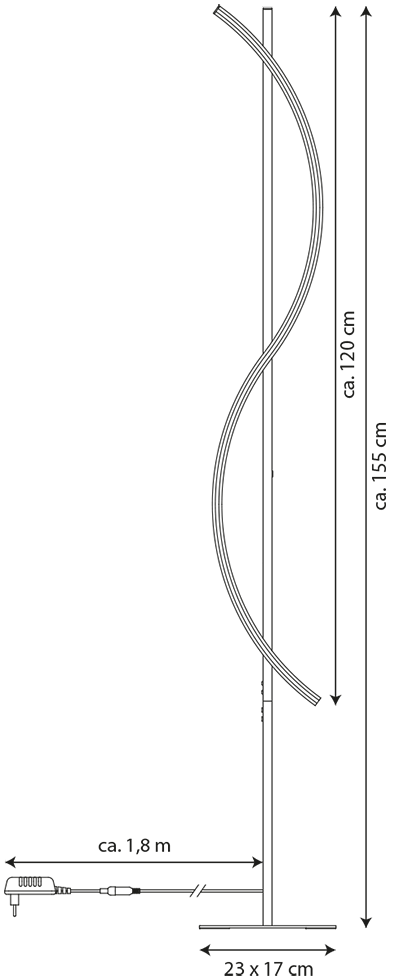 MeLiTec LED Stehleuchte ST28-1, mit Tastdimmer, nickel matt MeLiTec LED Stehleuchte ST28-1, mit Tastdimmer, nickel matt
