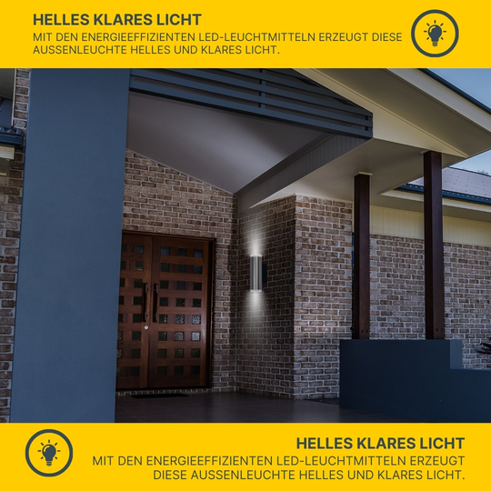 MeLiTec LED Wandleuchte Up- and Downlight,rund 145 Edelstahl