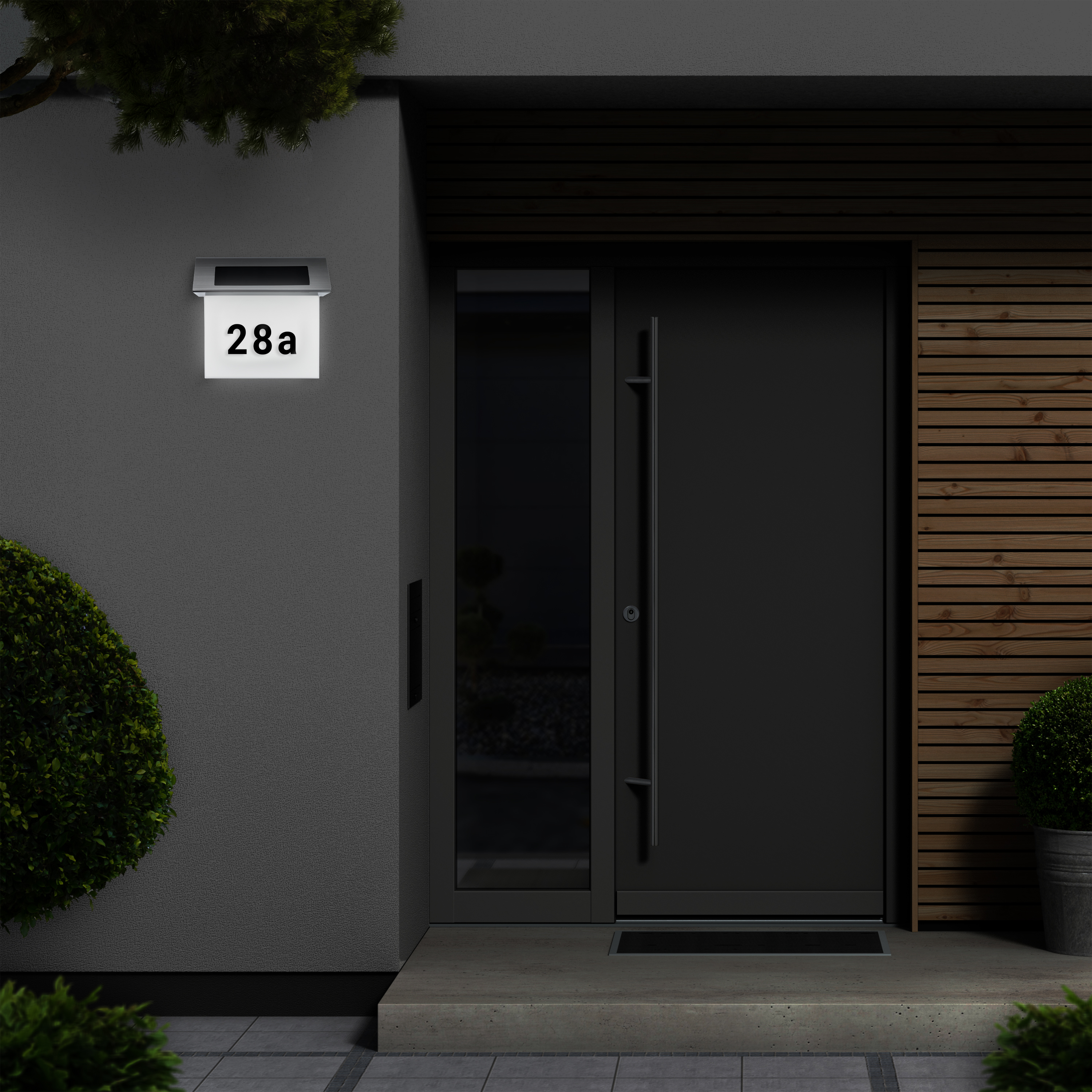 MeLiTec LED Solar Hausnummer SH01 Dämmerungssensor Tür,