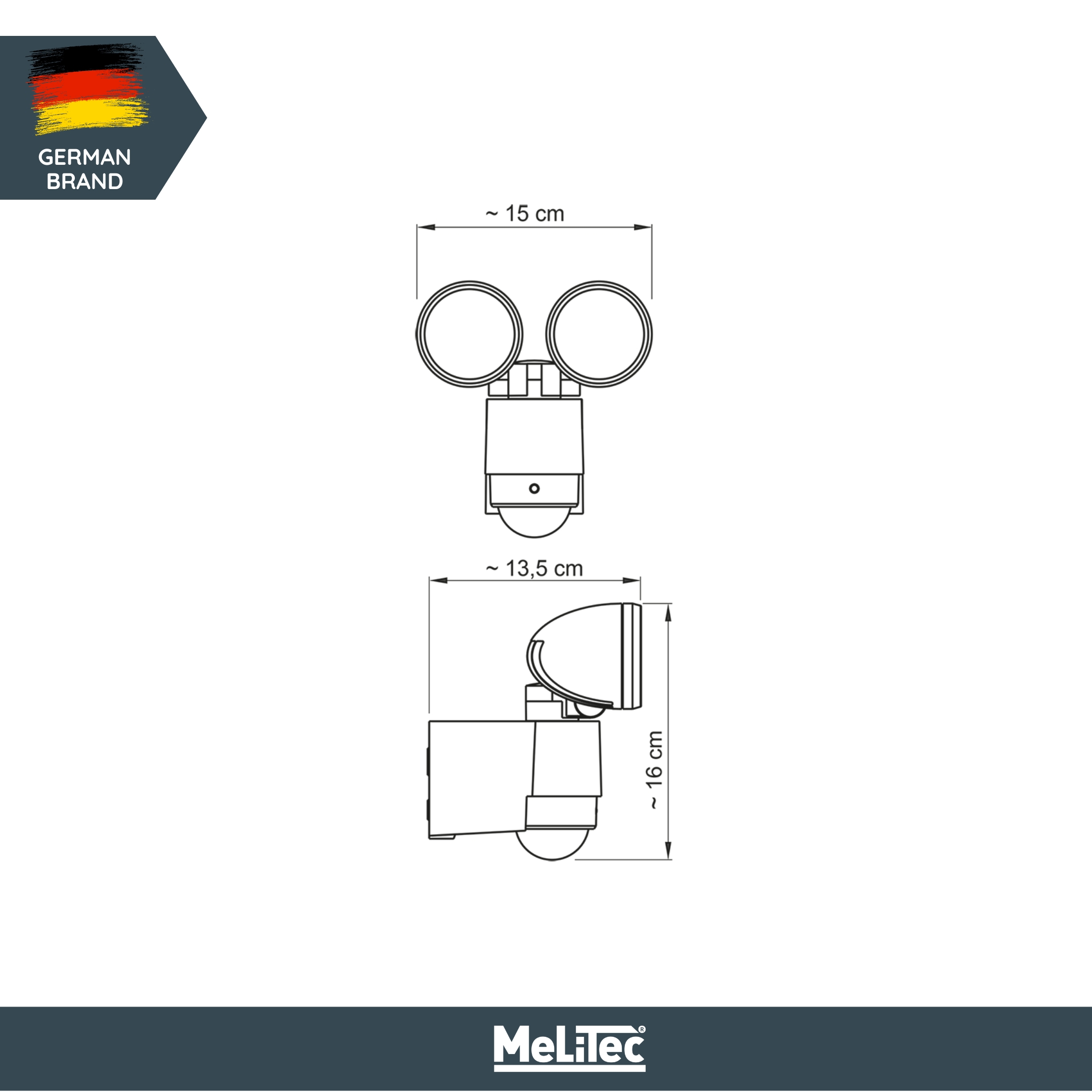  MeLiTec LED Strahler 127-1 mit Bewegungsmelder 4.000 K, anthrazit