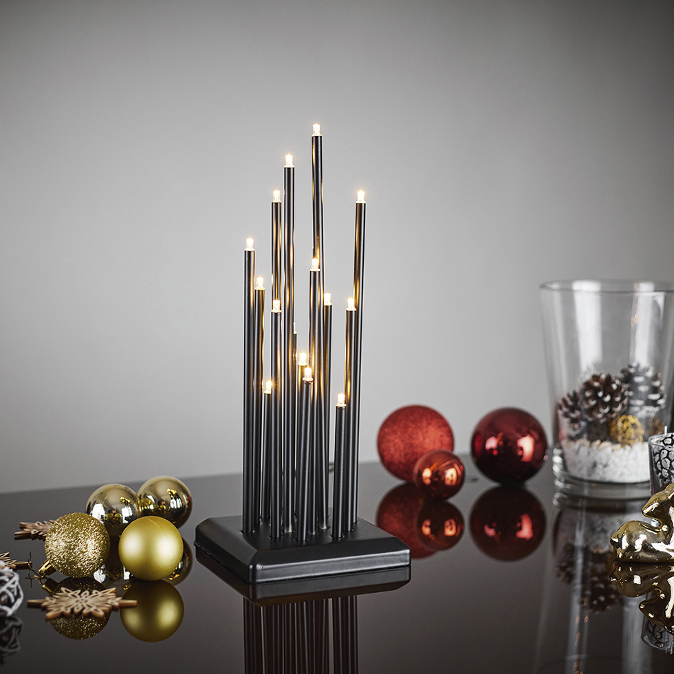 MeLiTec LED Weihnachtsbeleuchtung XMAS SL48-2 16 Leuchten, schwarz-matt MeLiTec LED Weihnachtsbeleuchtung XMAS SL48-2 16 Leuchten, schwarz-matt