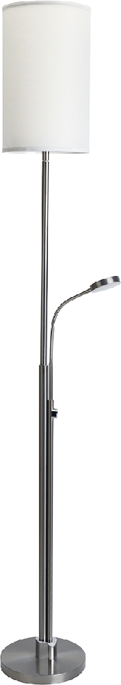 MeLiTec LED Deckenfluter ST46 mit Leselampe, Schirm weiß, nickel-mat MeLiTec LED Deckenfluter ST46 mit Leselampe, Schirm weiß, nickel-mat