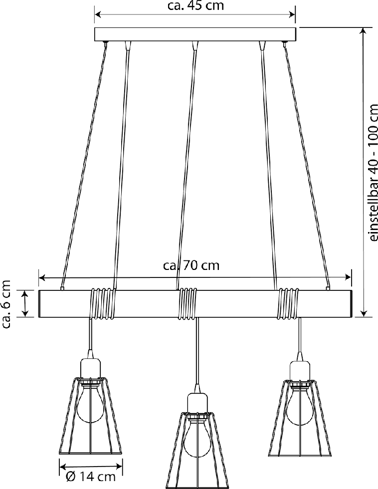 Pendelleuchte DP16 3-flammig anthrazit Pendelleuchte DP16 3-flammig anthrazit