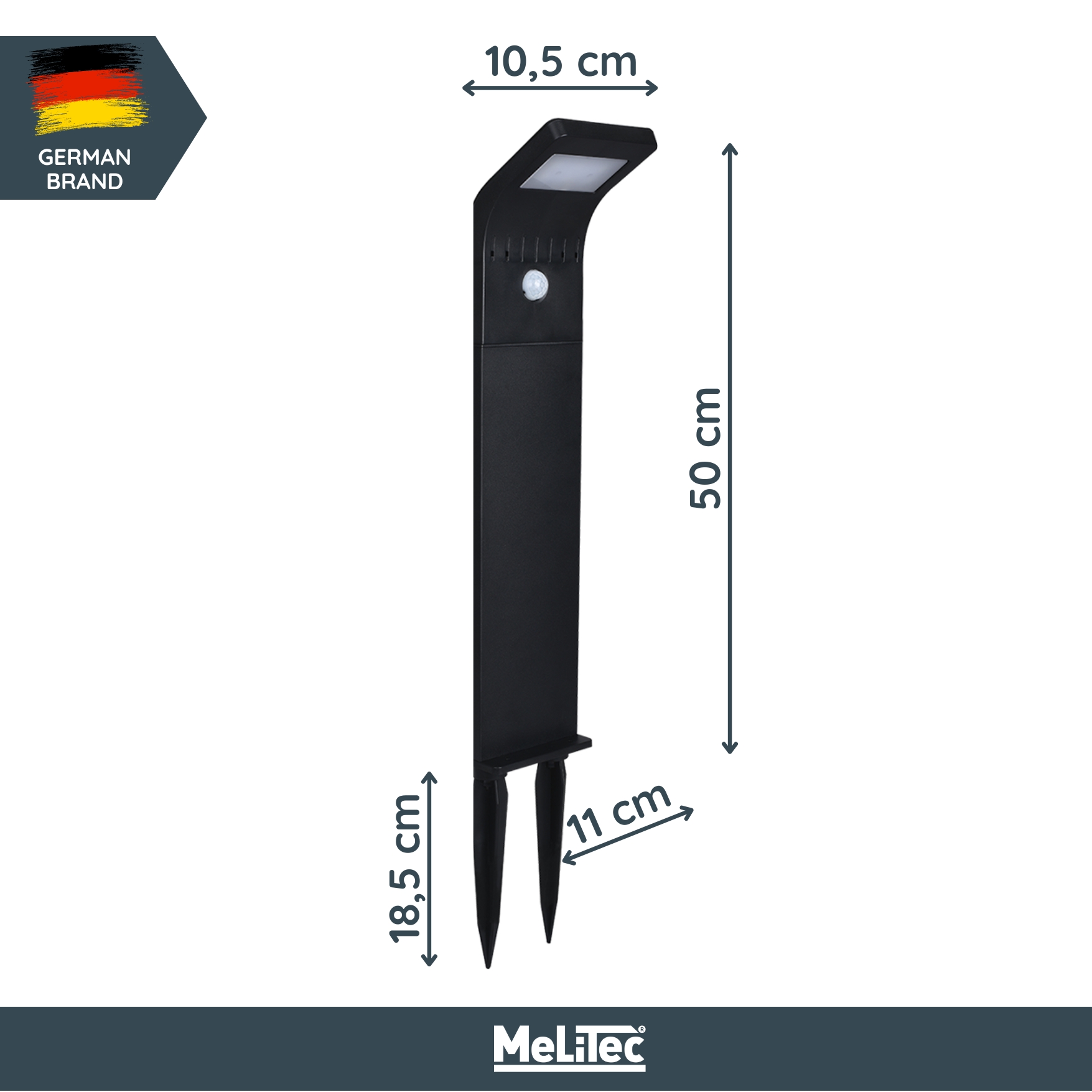 MeLiTec Solar Gartenleuchte, SO44, inkl. Bewegungsmelder, schwarz Besteck, Gabel, Schwert, Waffe,