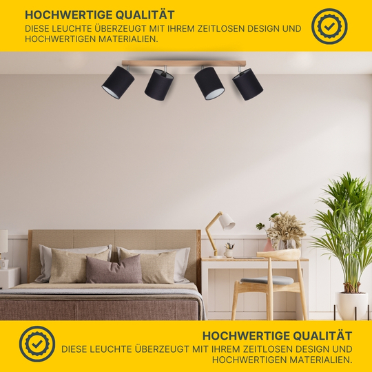 SPOT Light Atike Deckenleuchte E27 Max.25W Eiche Geölt/Schwarz SPOT Light Atike Deckenleuchte E27 Max.25W Eiche Geölt/Schwarz