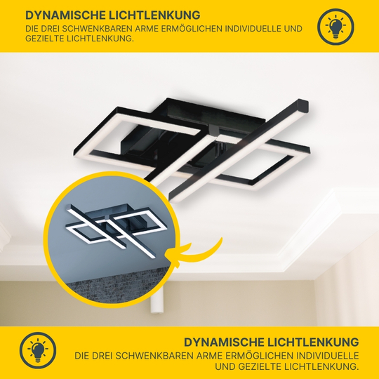 MeLiTec LED Deckenleuchte D133, schwenkbare Arme, nickel-matt MeLiTec LED Deckenleuchte D133, schwenkbare Arme, nickel-matt